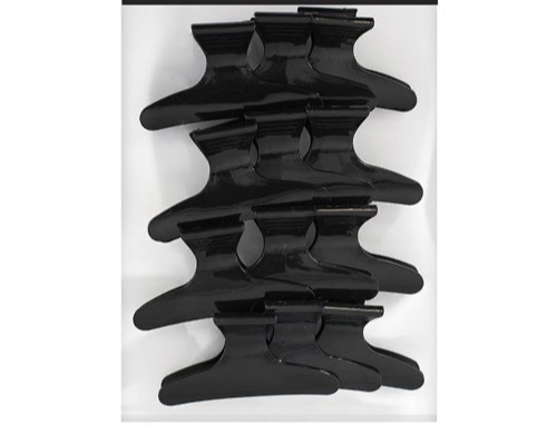 Black Butterfly Hair Clips, Large 12pk