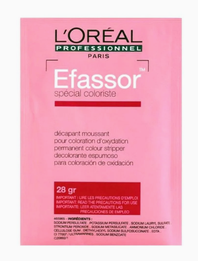 L'oreal professional efassor permanent colour stripper sachet 28g