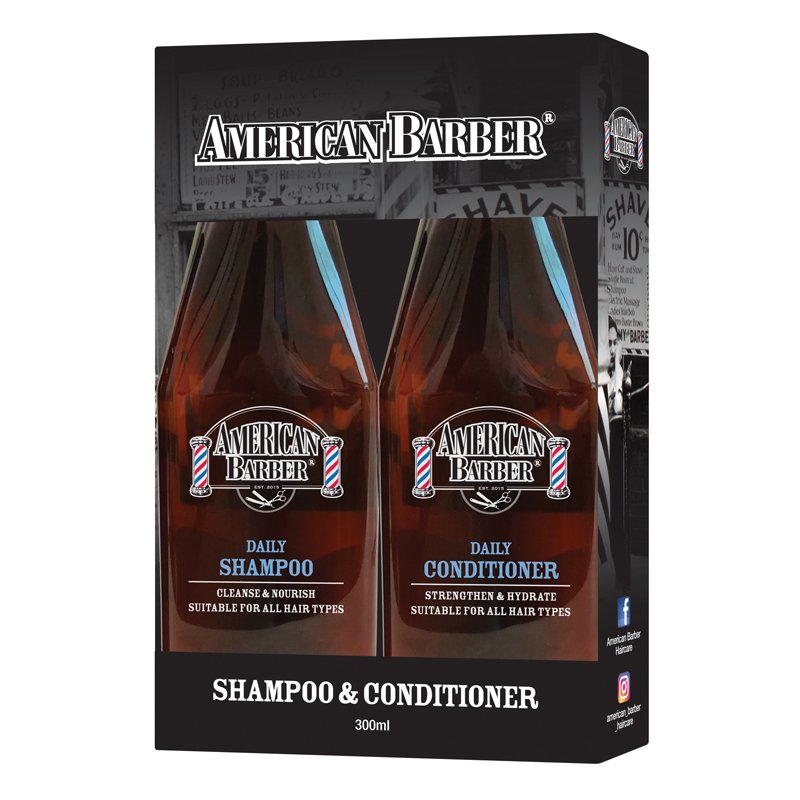American Barber Daily Shamp/Cond 300ml Duo