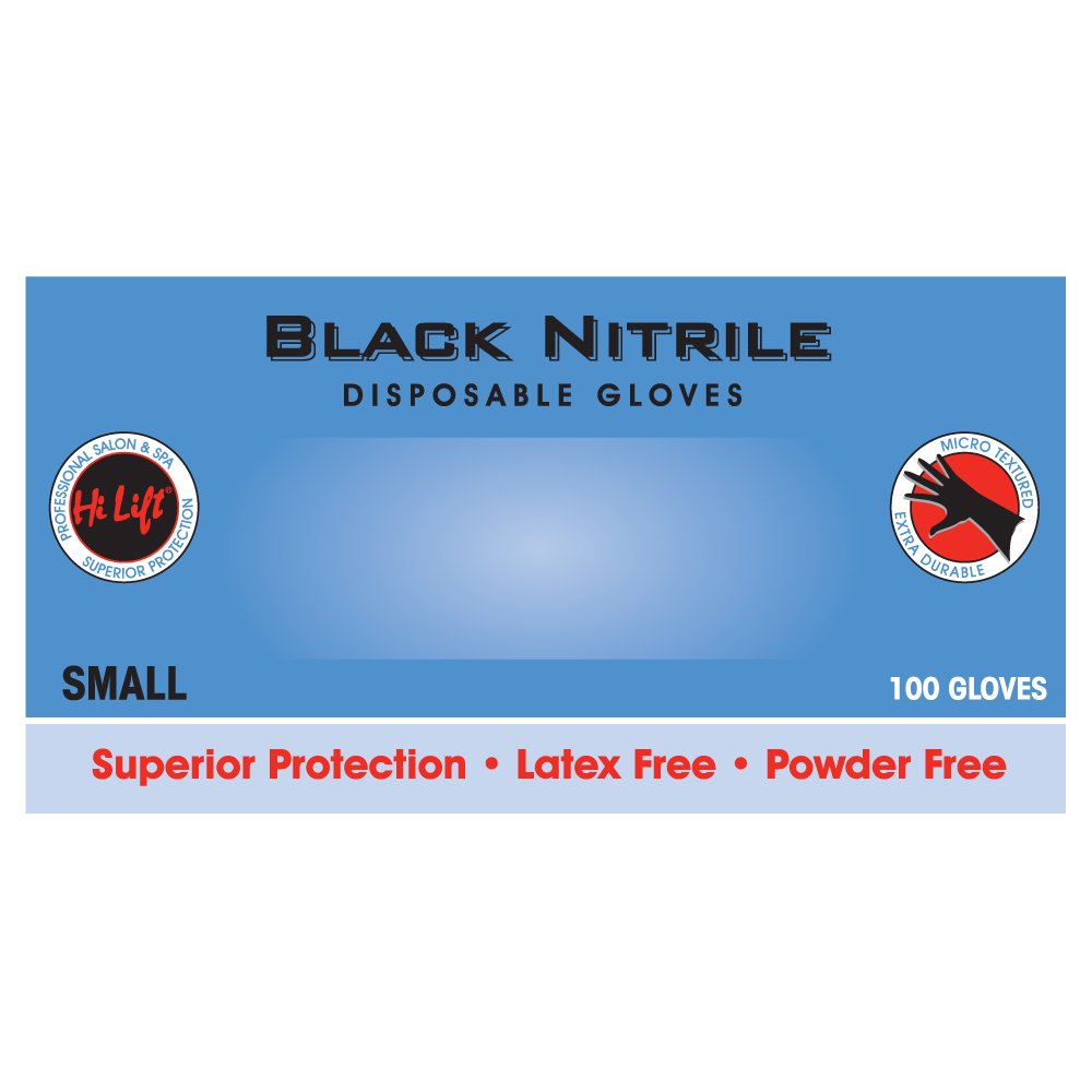 Hi Lift Black Nitrile Disposable Black Gloves (100 pieces)