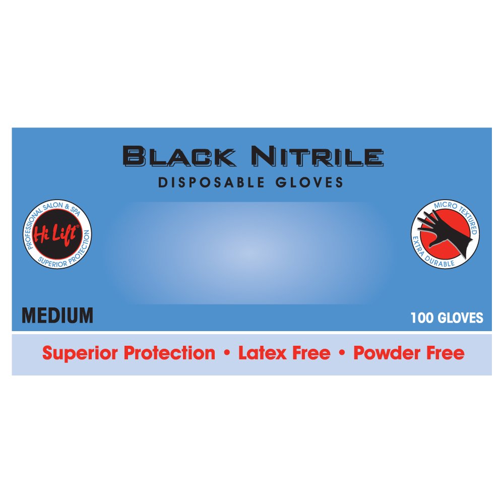 
                  
                    Hi Lift Black Nitrile Disposable Black Gloves (100 pieces)
                  
                