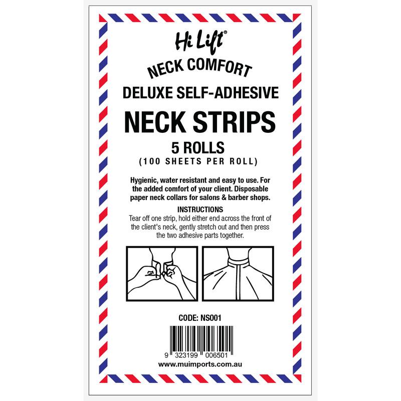 Hi Lift Deluxe Self Adhesive Neck Strips 5 Rolls x 100 Sheets Per Roll