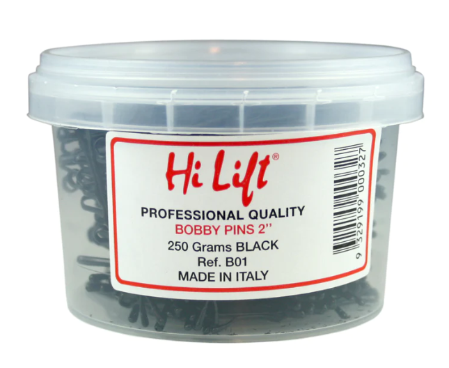 Hi Lift Bobby Pins Black 250g Tub