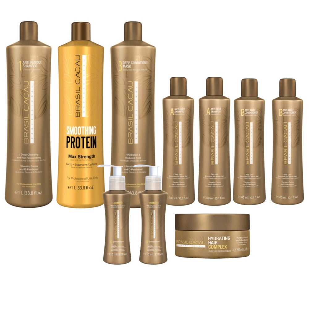 Brasil Cacau Smoothing Protein Max Strength Salon Kit