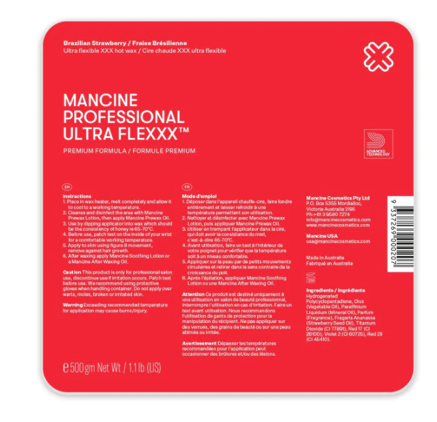 Mancine 'Ultra Flexxx' Hot Wax: Brazilian Strawberry (500gm)